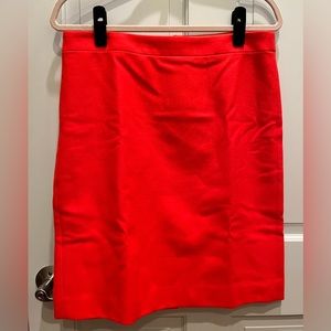 Orangey-red JCrew wool pencil skirt, size 10
